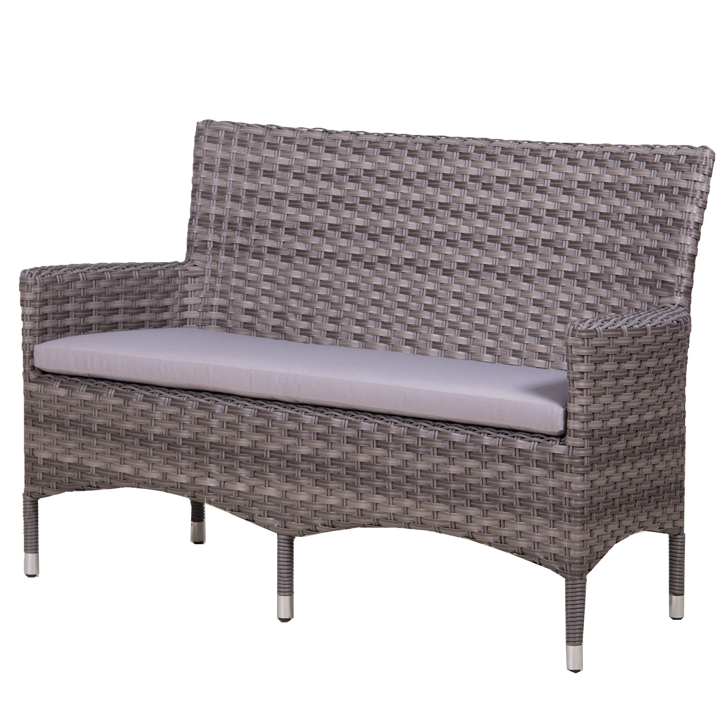 ПЛЕТЕНАЯ ЛАВКА 2-Х МЕСТНАЯ КИПР С ПОДУШКОЙ