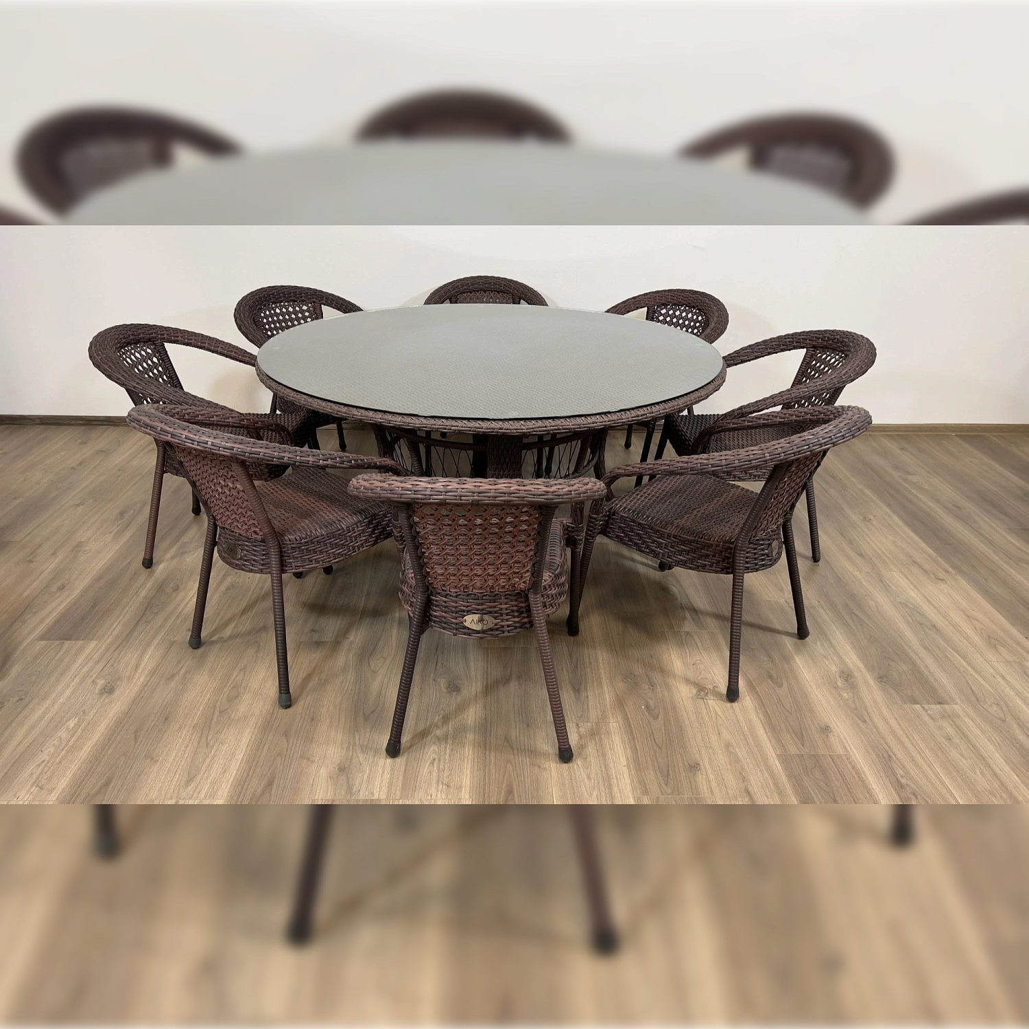 Комплект плетеной мебели Dagni на 8 персон со столом 160 см без подушек Комплект плетеной мебели Dagni на 8 персон со столом 160 см без подушек