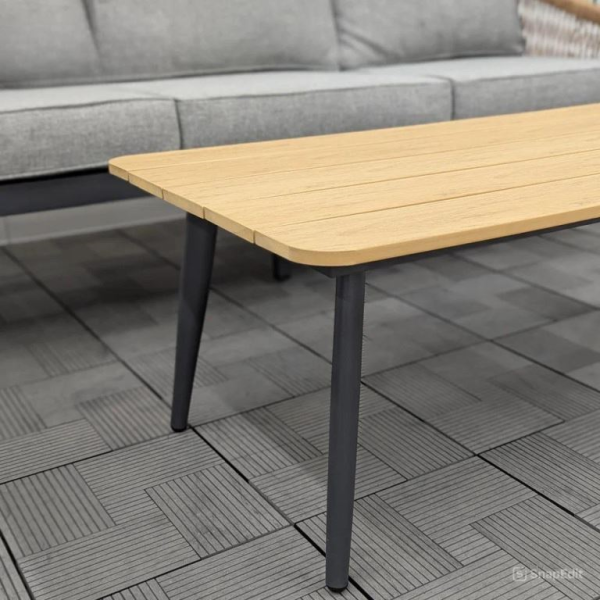 Комплект плетеной мебели CALI каркас антрацит (диван 3-х + коф.столик + 2 кресла с подушками) Комплект плетеной мебели CALI каркас антрацит (диван 3-х + коф.столик + 2 кресла с подушками)