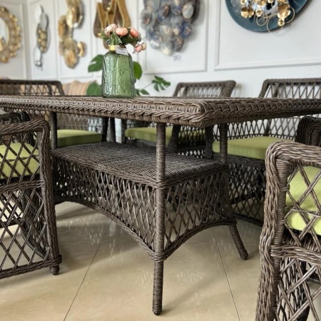 Комплект плетеной мебели Сицилия (стол + 6 кресел) 30832