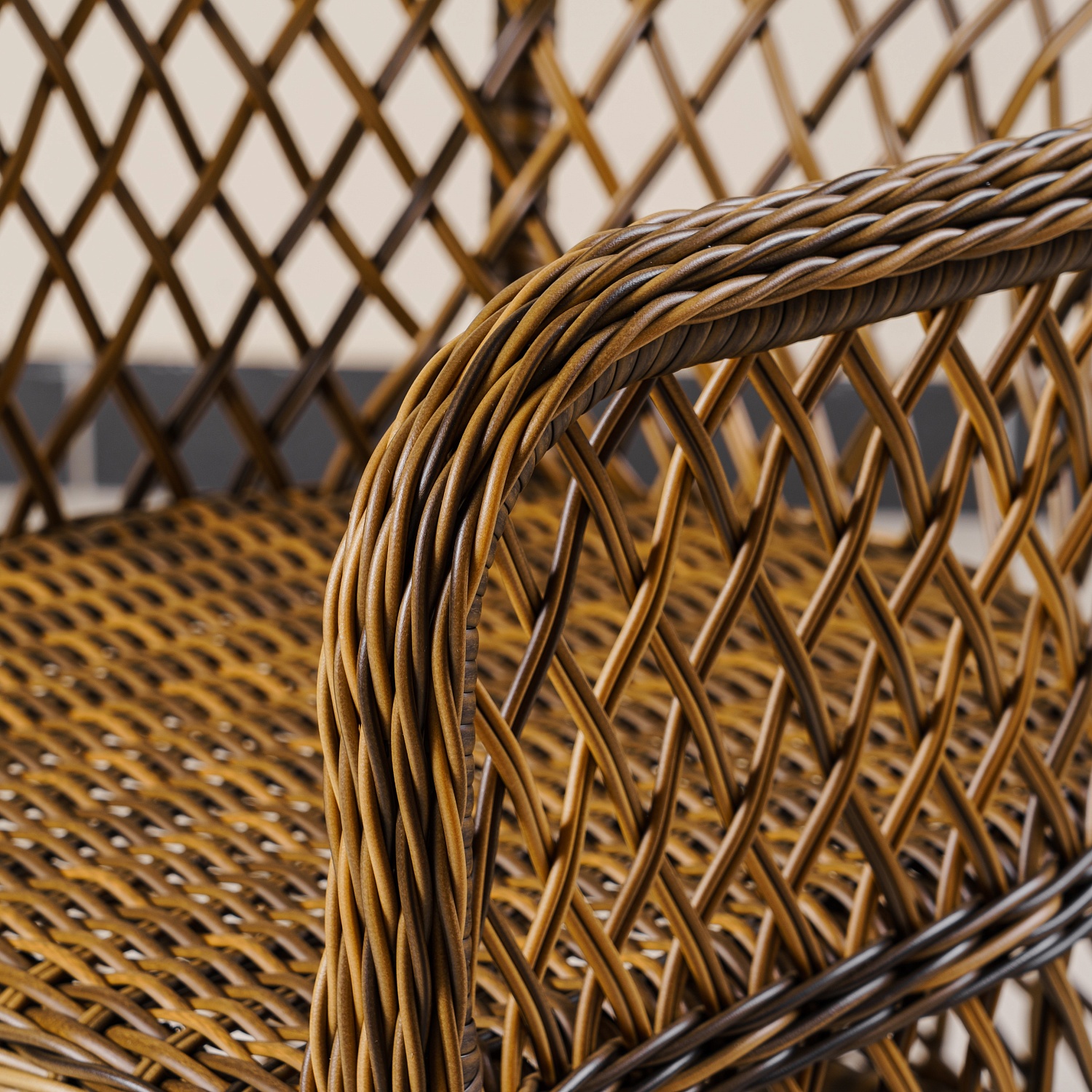 Кресло Уэльс ажурное плетение с подушкой