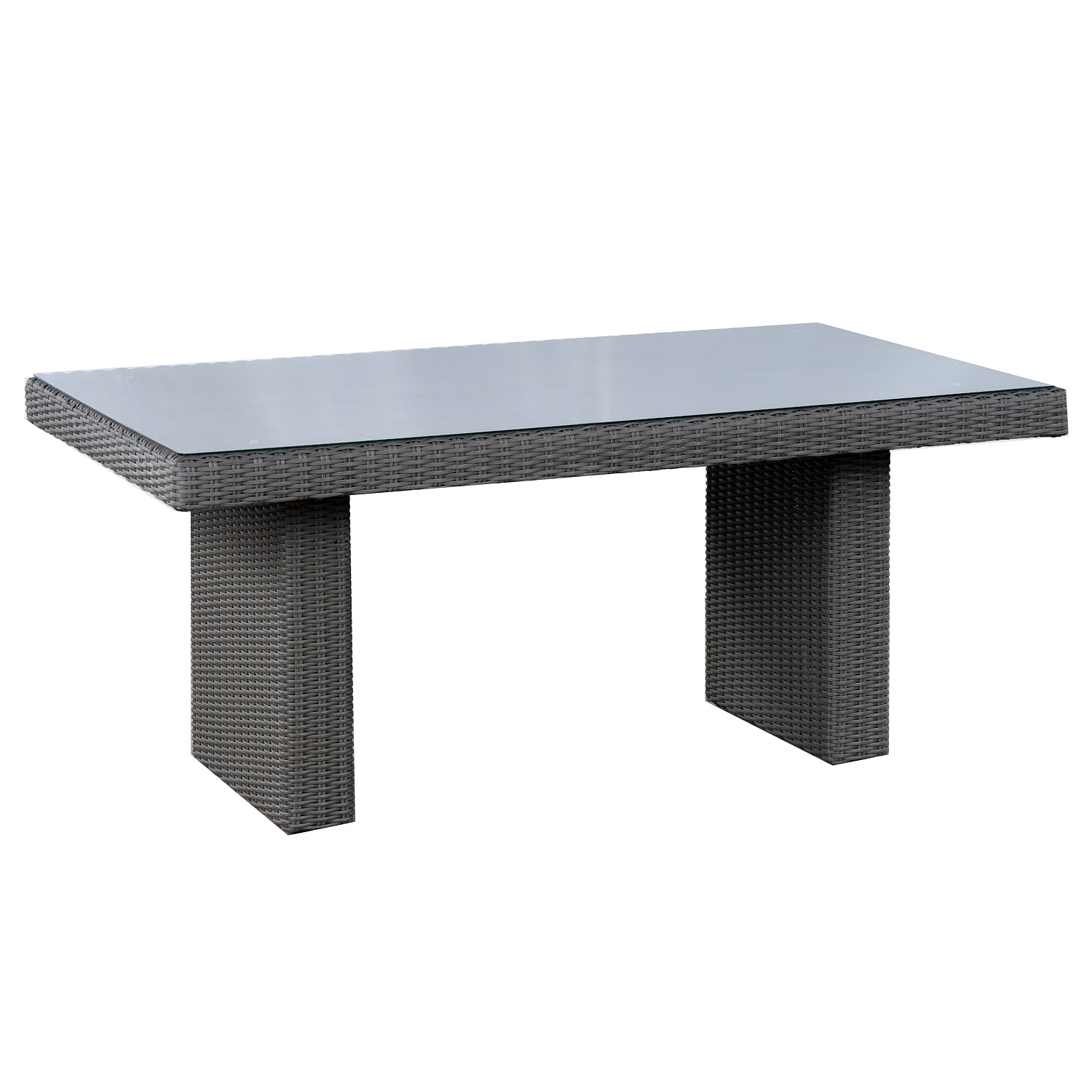 СТОЛ ПЛЕТЕНЫЙ САН-МАРИНОСО СТЕКЛОМ 165Х90 СМ