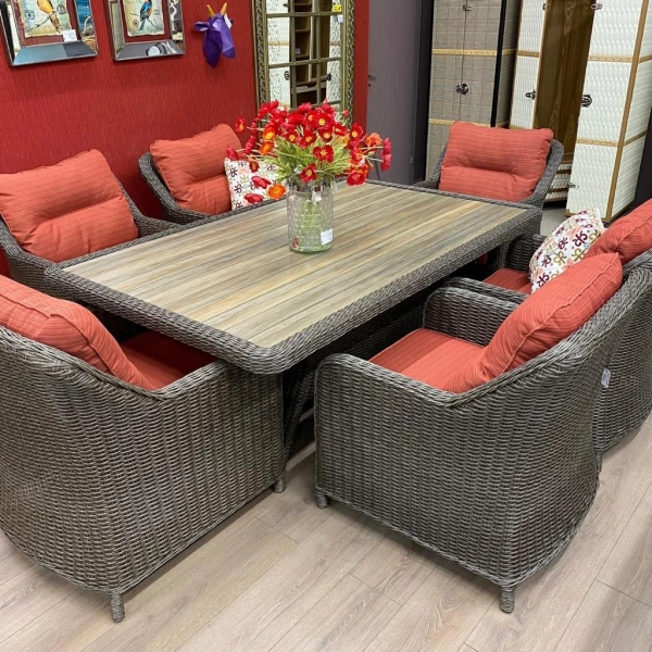 Комплект мебели Рио-Гранде (комплектация: стол 186 см + 6 кресел)