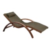 Шезлонг-лежак из сибирской лиственницы Мальта оливковый