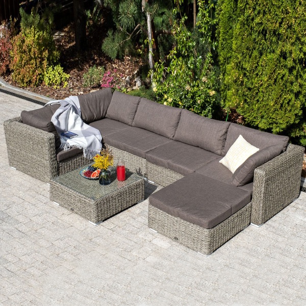 Комплект из искусственного ротанга Манчестер, цвет: серый