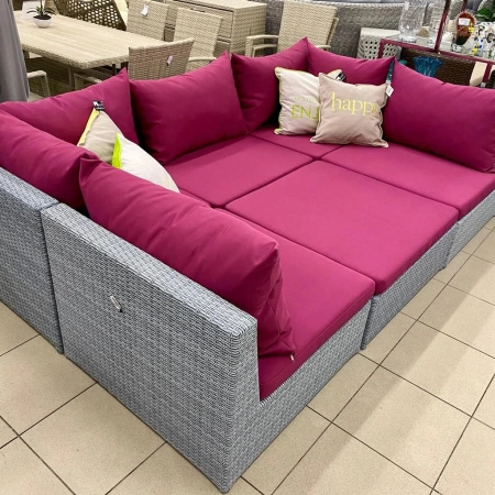 Комплект плетеной мебели ИБИЦА жгут 8486 с подушками ткань 13821