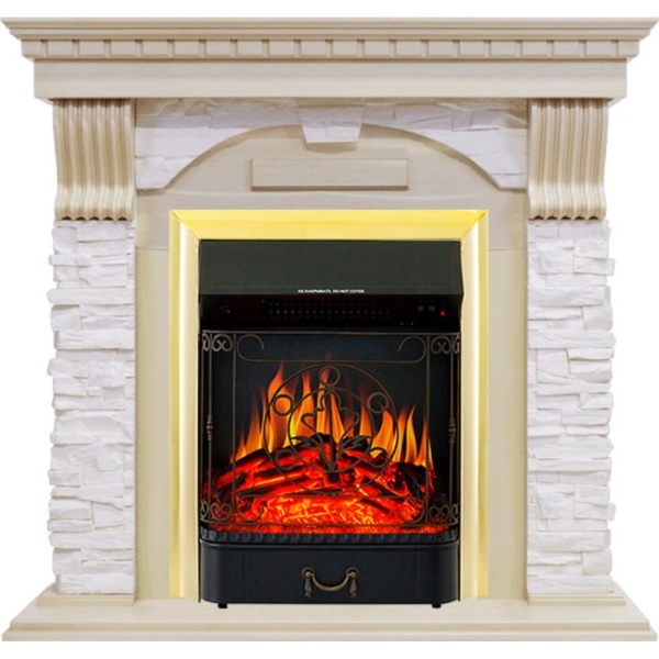 Каминокомплект Dublin с очагами Fobos, Aspen Black, Majestic