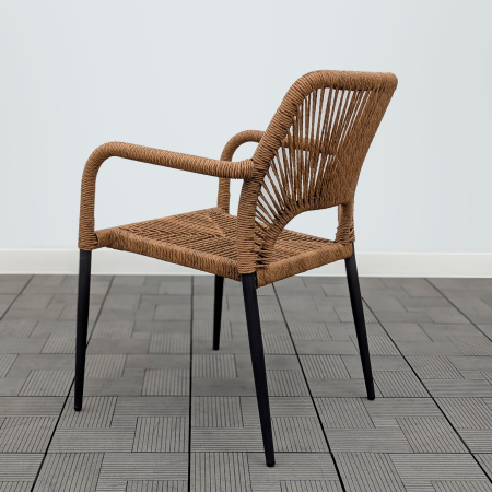 Кресло MILLET жгут рыжий каркас чёрный