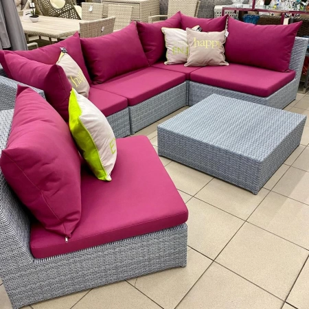 Комплект плетеной мебели ИБИЦА жгут 8486 с подушками ткань 13821