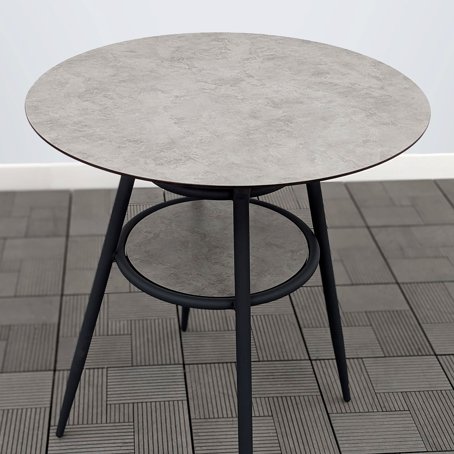 Стол РИЦА-2 D-65 HPL северный камень каркас 7016