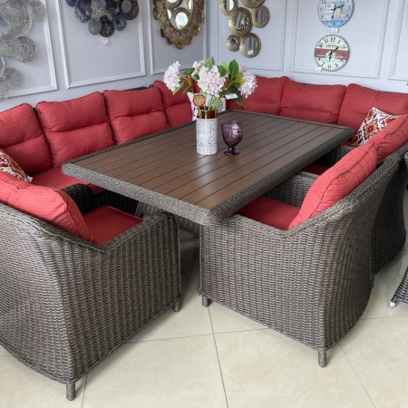 Комплект плетеной мебели Рио-Гранде (комплектация: угловой диван, стол 186 см, 3 кресла) Комплект плетеной мебели Рио-Гранде (комплектация: угловой диван, стол 186 см, 3 кресла)