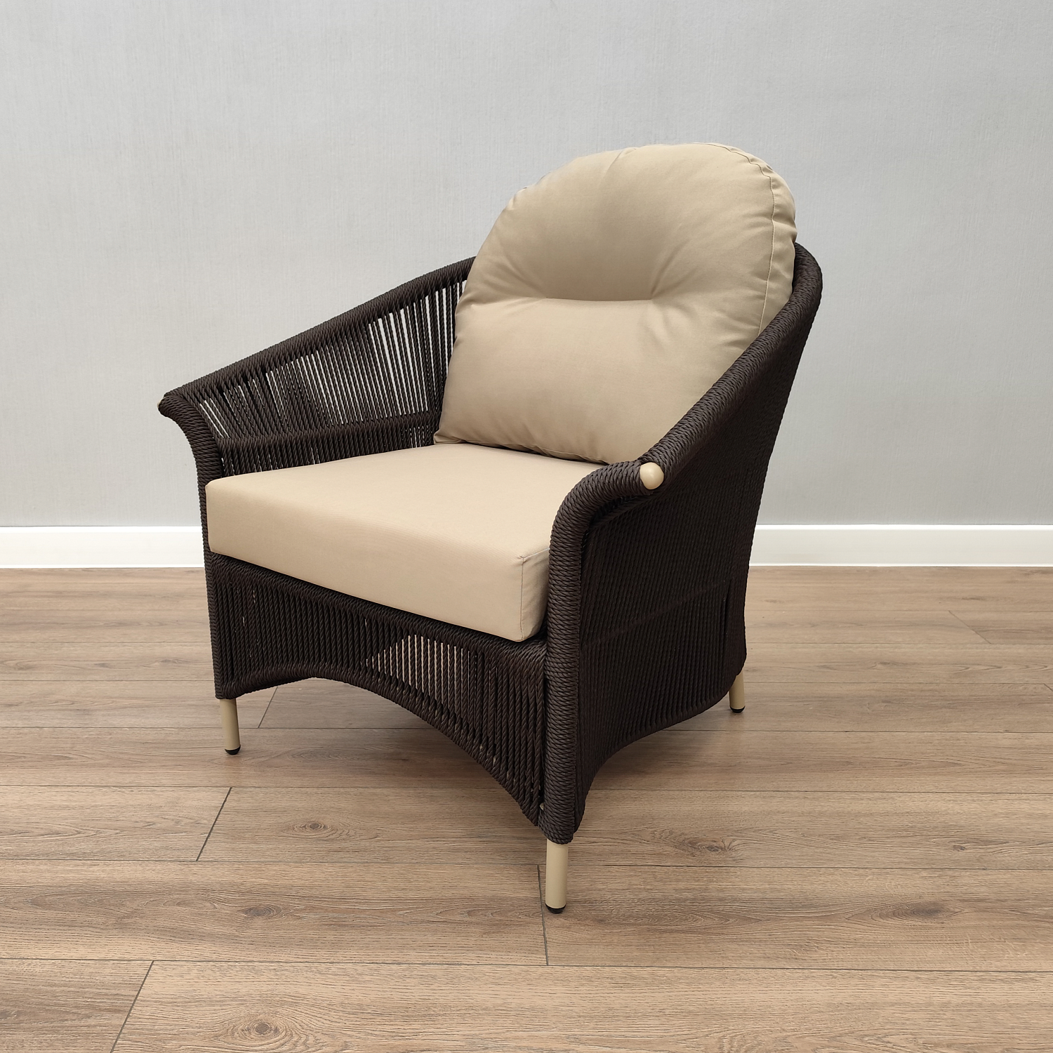 Кресло СЕЛИГЕР лаунж жгут 2088 каркас GX056 с подушкой ткань 09306