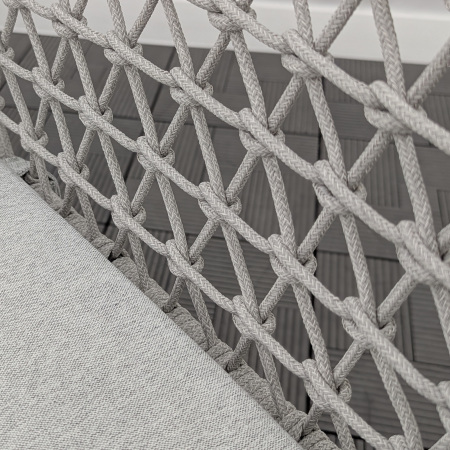 Кресло обеденное CLUB жгут св-серый каркас серый с подушкой ткань серая