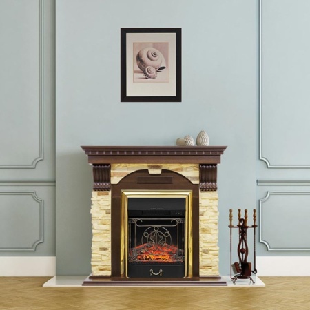 Каминокомплект Dublin с очагами Fobos, Aspen Black, Majestic