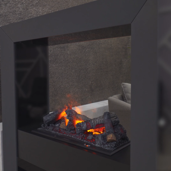 Каминокомплект Boxx - Серый графит с очагом Cassette
