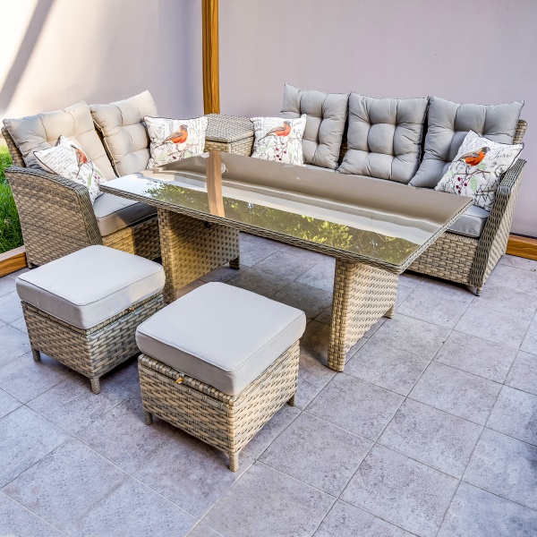 Комплект мебели БАРБАДОС (диван угловой, сундук, 2 пуфа, стол 160х90) Комплект мебели БАРБАДОС (диван угловой, сундук, 2 пуфа, стол 160х90)