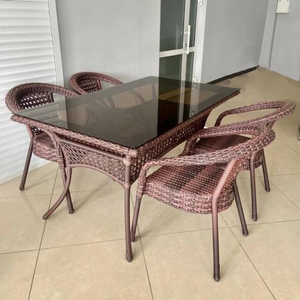 Комплект плетеной мебели Dagni (стол 120 см + 4 кресла) Комплект плетеной мебели Dagni (стол 120 см + 4 кресла)