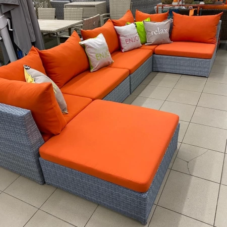 Комплект плетеной мебели ИБИЦА жгут 8486 с подушками ткань 14803 Комплект плетеной мебели ИБИЦА жгут 8486 с подушками ткань 14803