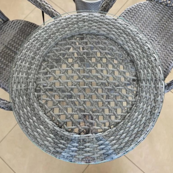 Комплект плетеной мебели Dagni без подушек с кофейным столиком  (серый) Комплект плетеной мебели Dagni без подушек с кофейным столиком  (серый)