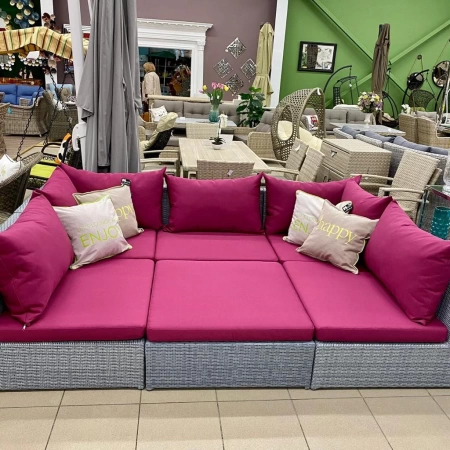 Комплект плетеной мебели ИБИЦА жгут 8486 с подушками ткань 13821