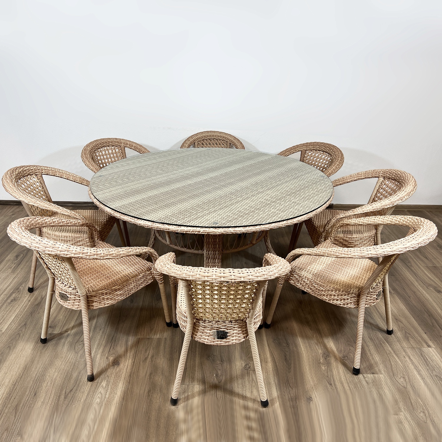 Комплект плетеной мебели Dagni на 8 персон со столом 160 см без подушек Комплект плетеной мебели Dagni на 8 персон со столом 160 см без подушек