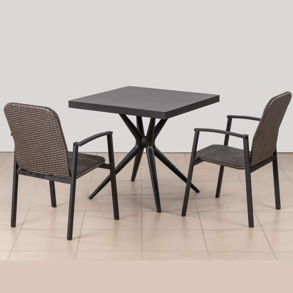 Композиция плетеной мебели ЯМАЛ+ЭЛЬБРУС жгут 30832-1 каркас 9005 муар Композиция плетеной мебели ЯМАЛ+ЭЛЬБРУС жгут 30832-1 каркас 9005 муар