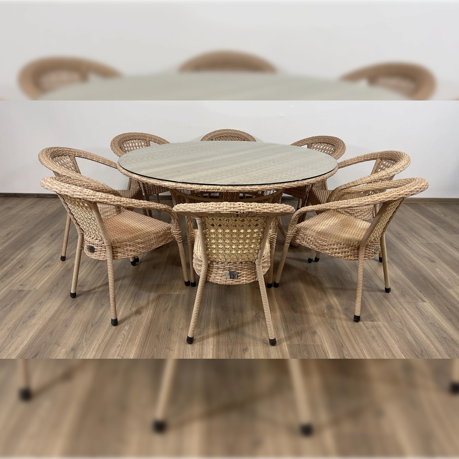 Комплект плетеной мебели Dagni на 8 персон со столом 160 см без подушек Комплект плетеной мебели Dagni на 8 персон со столом 160 см без подушек