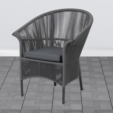 Кресло обеденное СЕЛИГЕР шнур Дым с подушкой BP007 каркас 7016