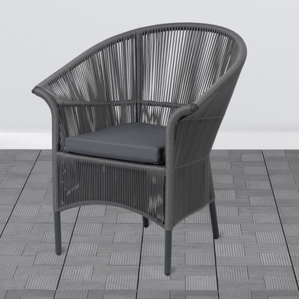 Кресло обеденное СЕЛИГЕР шнур Дым с подушкой BP007 каркас 7016