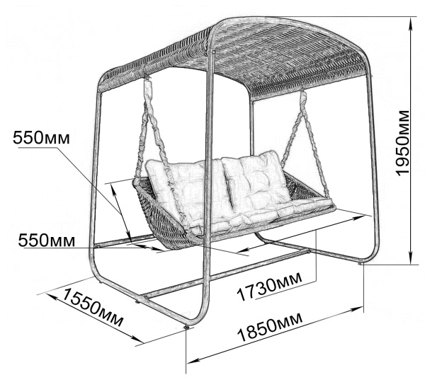 Плетеный подвесной диван DeckWOOD Sky Bed Lite Плетеный подвесной диван DeckWOOD Sky Bed Lite