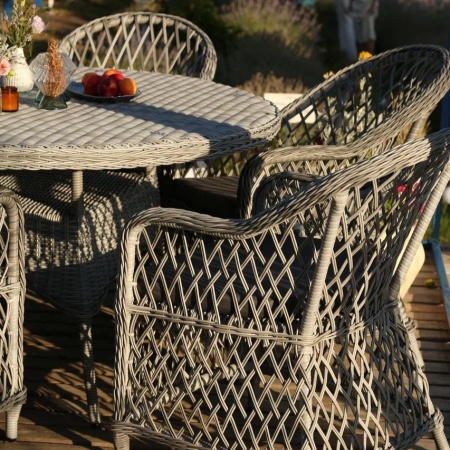 Комплект плетеной мебели Уэльс ромб (круглый стол+6 кресел) Комплект плетеной мебели Уэльс ромб (круглый стол+6 кресел)