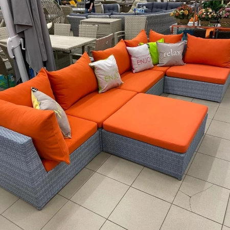 Комплект плетеной мебели ИБИЦА жгут 8486 с подушками ткань 14803 Комплект плетеной мебели ИБИЦА жгут 8486 с подушками ткань 14803