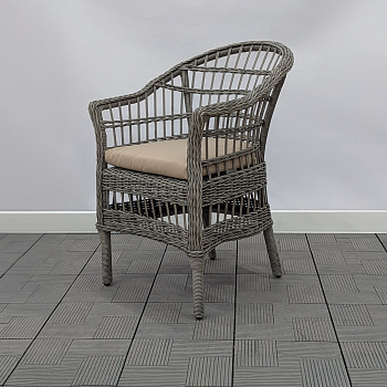 Кресло обеденное САНТОРИНИ жгут 7416 с подушкой ткань 09306