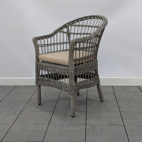 Кресло обеденное САНТОРИНИ жгут 7416 с подушкой ткань 09306