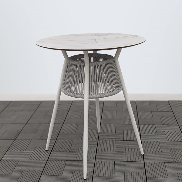 Стол РИЦА D-65 HPL жемчуг жгут 2058 каркас 9003