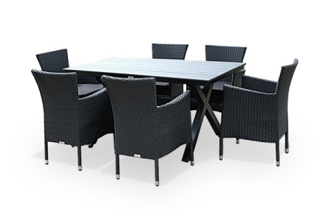 Алюминиевый стол AROMA 150 см черный