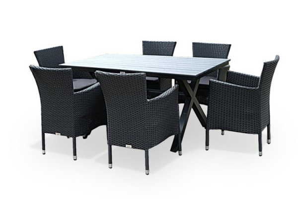 Алюминиевый стол AROMA 150 см черный Алюминиевый стол AROMA 150 см черный