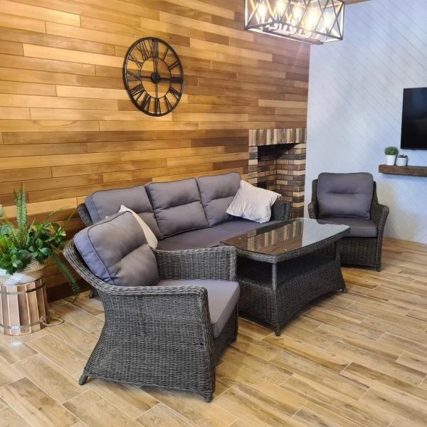 Комплект плетеной мебели Корфу лаунж с трехместным диваном