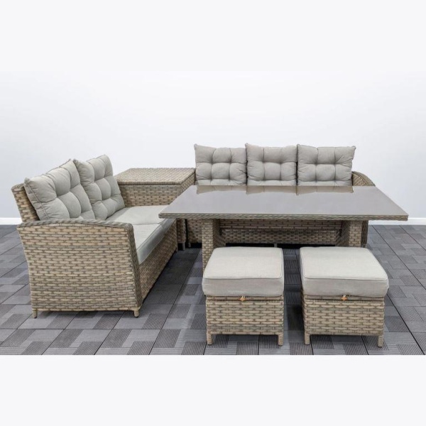 Комплект мебели БАРБАДОС (диван угловой, сундук, 2 пуфа, стол 160х90) Комплект мебели БАРБАДОС (диван угловой, сундук, 2 пуфа, стол 160х90)