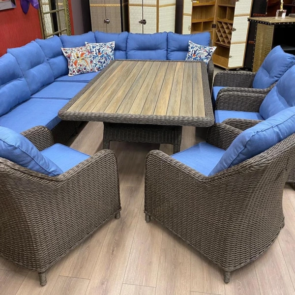 Комплект плетеной мебели Рио-Гранде (комплектация угл. диван, стол 186 см и 4 кресла) Комплект плетеной мебели Рио-Гранде (комплектация угл. диван, стол 186 см и 4 кресла)