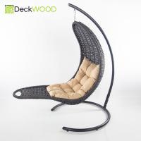 Плетеное подвесное кресло-шезлонг DeckWOOD (черное)