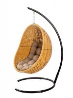 Плетеное подвесное кресло-кокон DeckWOOD (песочное)
